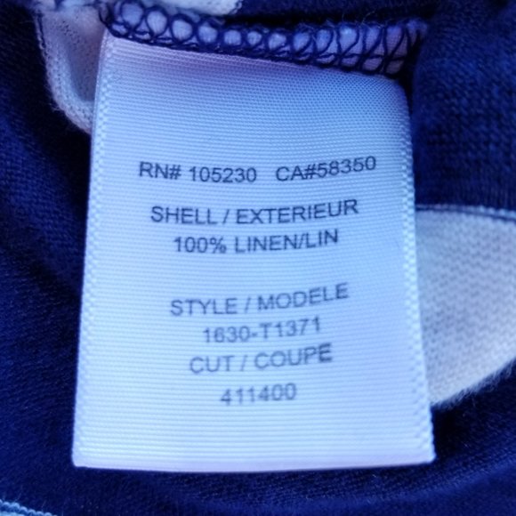Joie Striped Nautical Linen Tee 3/4 Sleeve Small S - Picture 7 of 8